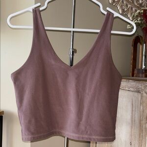 Abercrombie and Fitch Soft Collection Sueded Taupe Brown Crop Tank Top Small